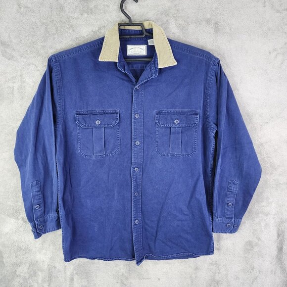 Mens Blue American Eagle Outfitters Shirt Corduroy Collar Button Down Size M - Picture 2 of 7